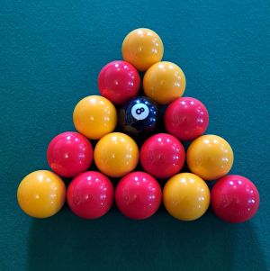 Placement des billes au billard anglais en triangle