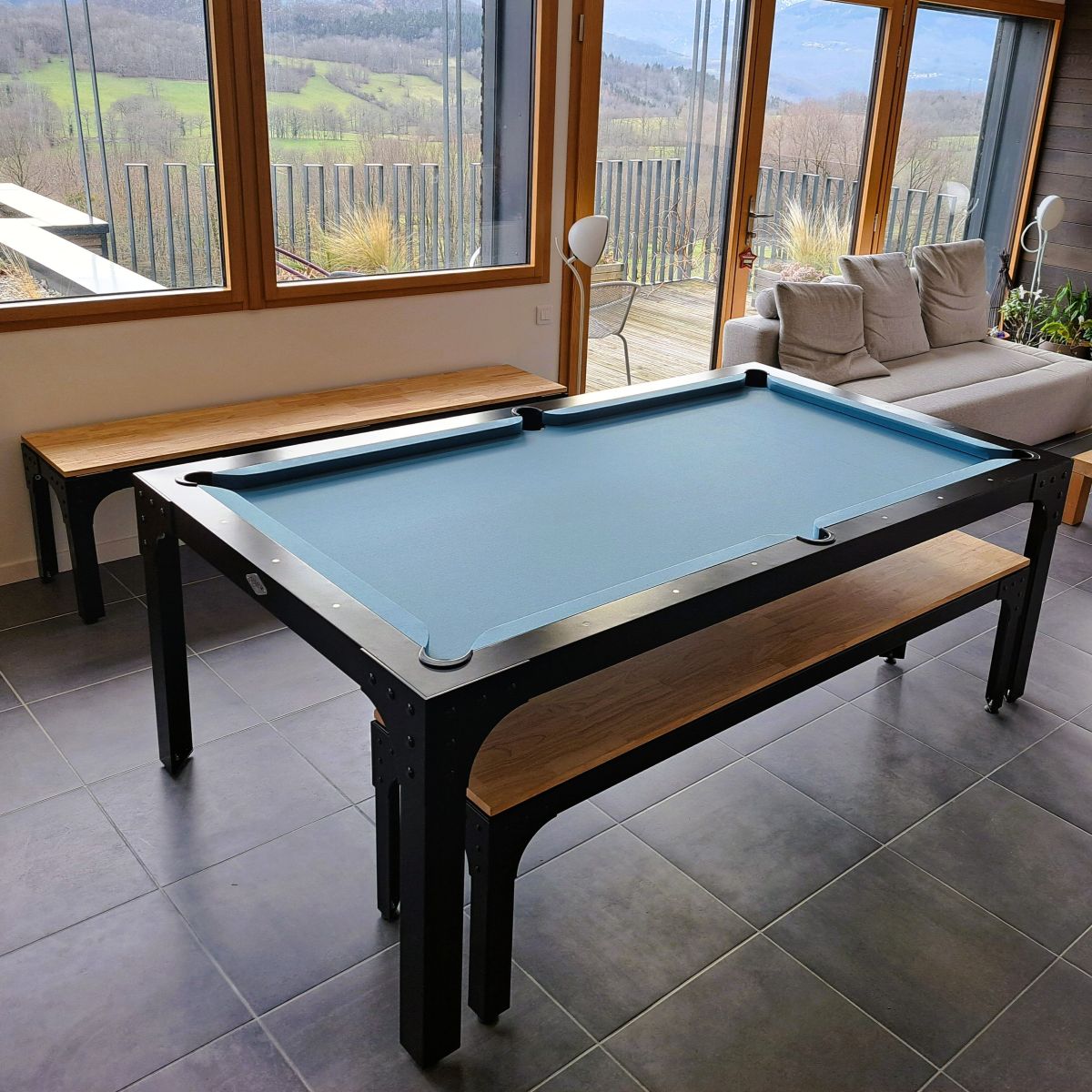 Billard convertible ouvert avec ardoise professionnelle
